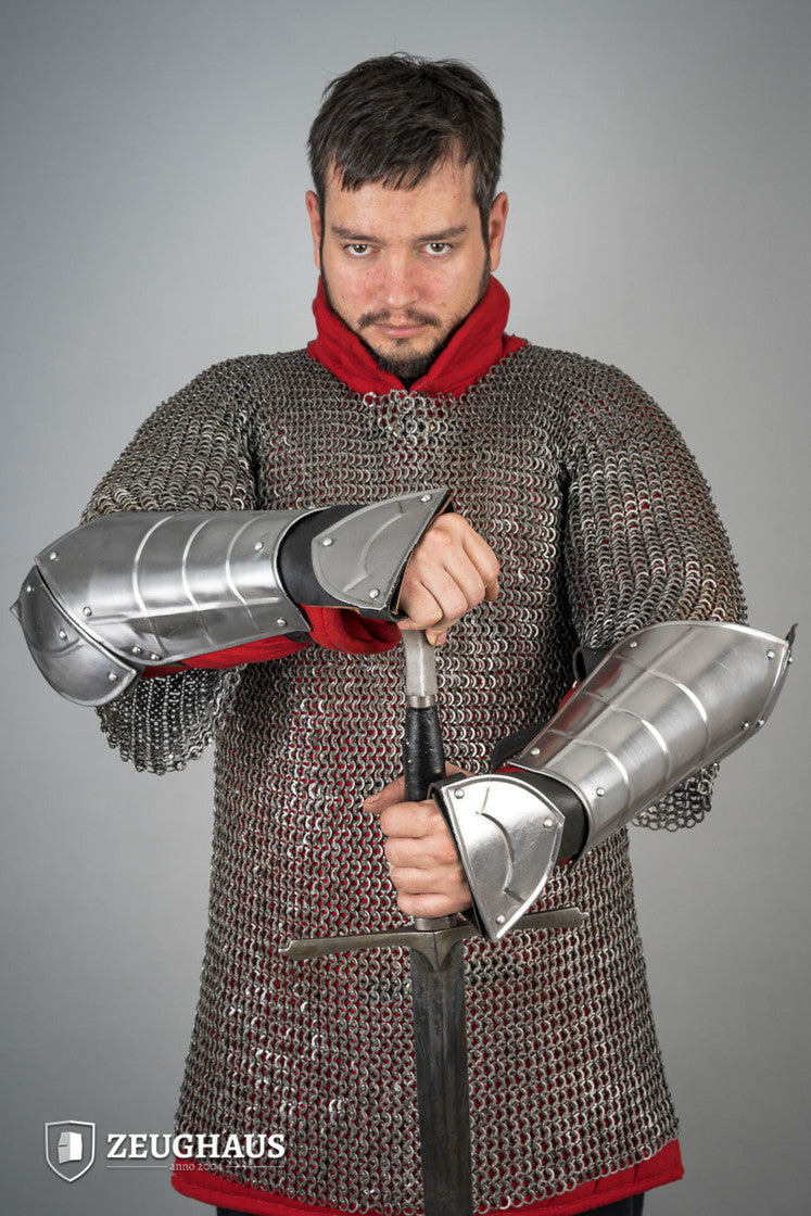 Champion Polished Bracers - Premium Quality Armor Bracers for Cosplay, LARP & Medieval Reenactment