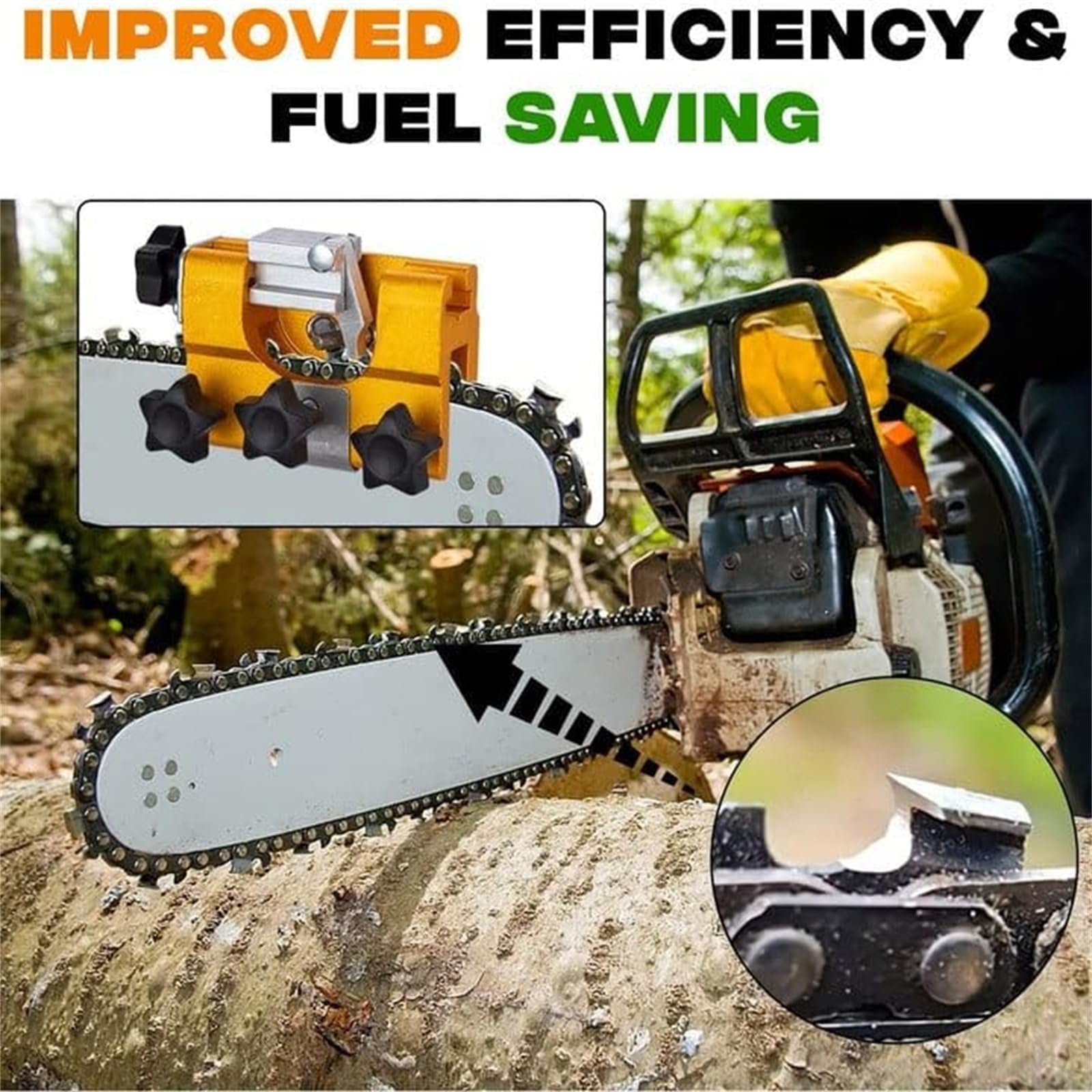 Dotmalls Hand Cranked Chainsaw Sharpener Tool - 1 Grinding Head for Chainsaw Repair | Professional Saw Sharpening Kit for Woodworking & Forestry Maintenance