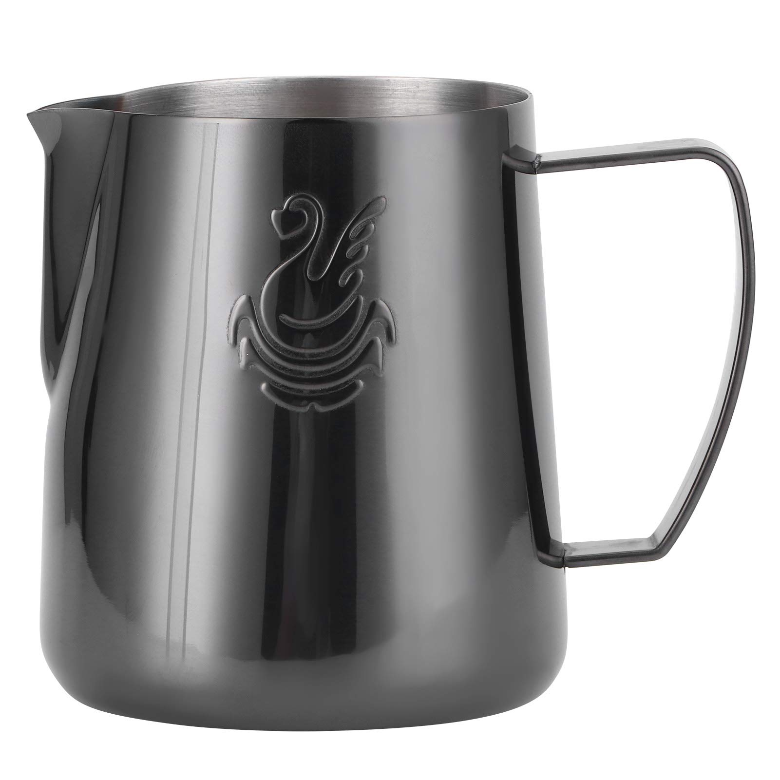 Premium 400ml Black Milk Frothing Pitcher for Latte Art - Professional Stainless Steel Cappuccino Frother Jug for Espresso Machines | Perfect for Home Baristas & Coffee Shops