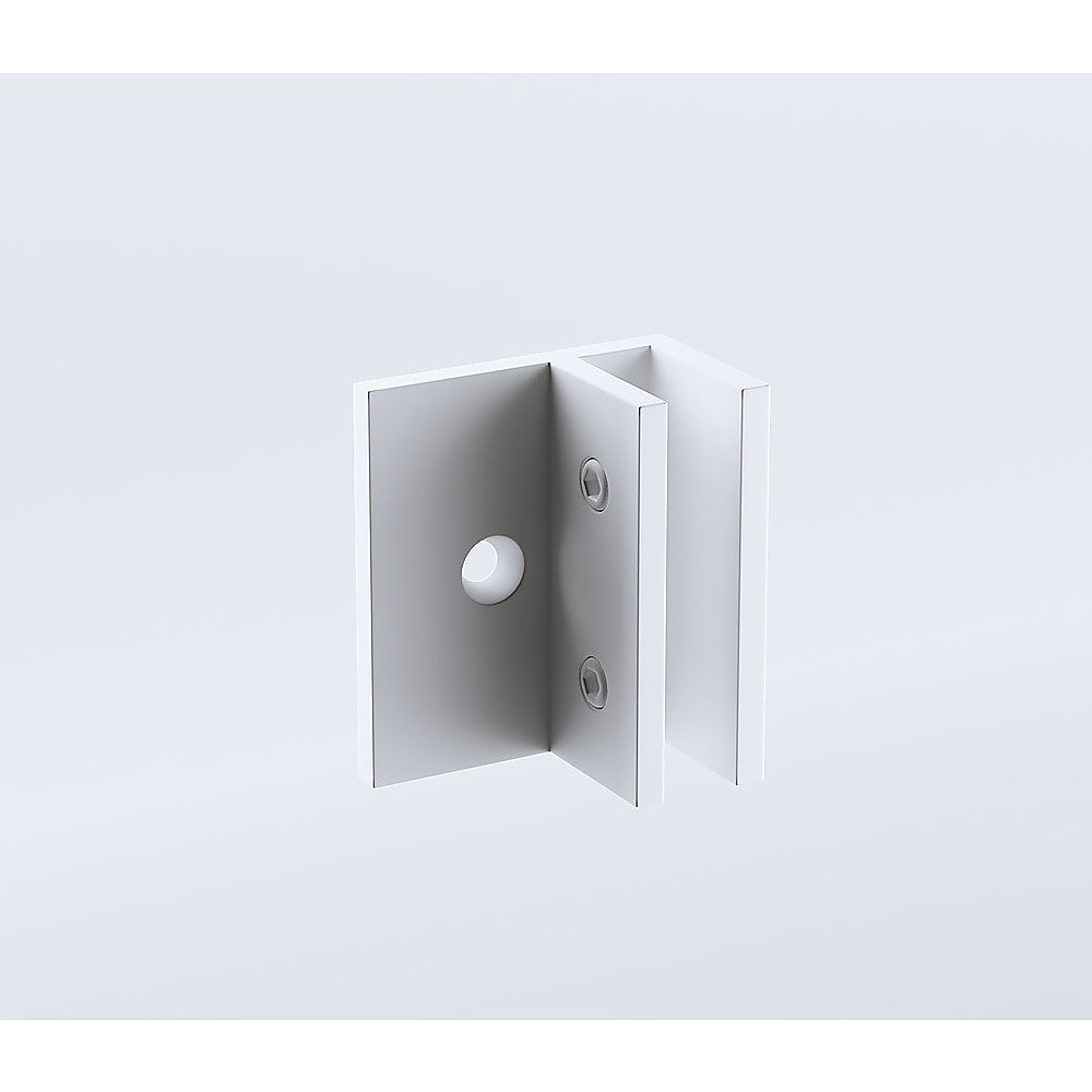 100cm Reeded Glass Shower Screen with White Wall F Brackets - Frameless Bathroom Enclosure for Modern Wet Room & Walk-in Shower Installation