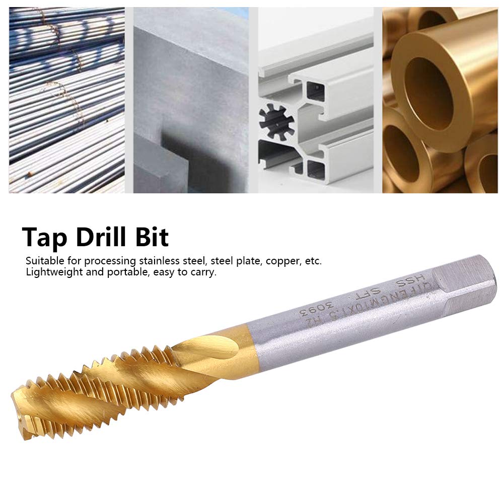 High Speed Steel Spiral Fluted Tap - Professional Hand Tool for Steel Plate & Stainless Steel Processing | Perfect for Metalworking, DIY Projects, and Industrial Applications