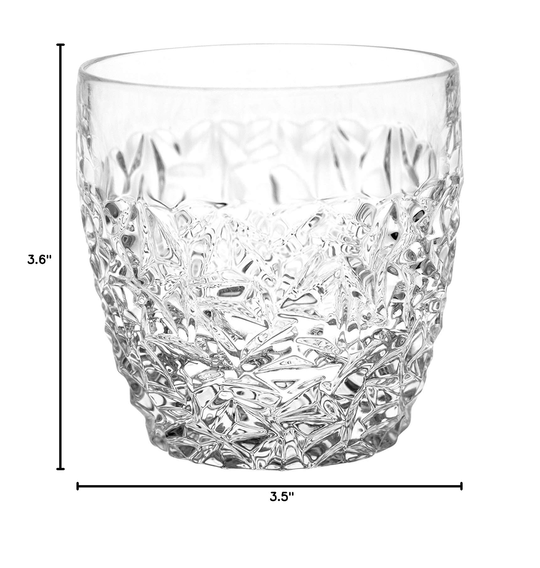Premium 12 oz Double Old Fashioned Whiskey Glasses Set of 6 - Crystal Clear European Made Bourbon Tumbler Glasses for Scotch, Cocktails, Water & Beverages - Perfect for Home Bars, Dinner Parties & Gifts