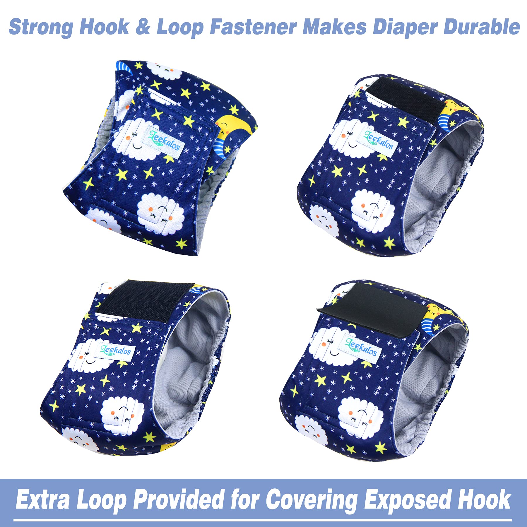 **Leekalos Male Dog Diapers (3 Pack) – High Absorbency Washable & Reusable Belly Bands for Large Male Dogs – Sky Blue XX-Large – Perfect for House Training, Incontinence & Travel**