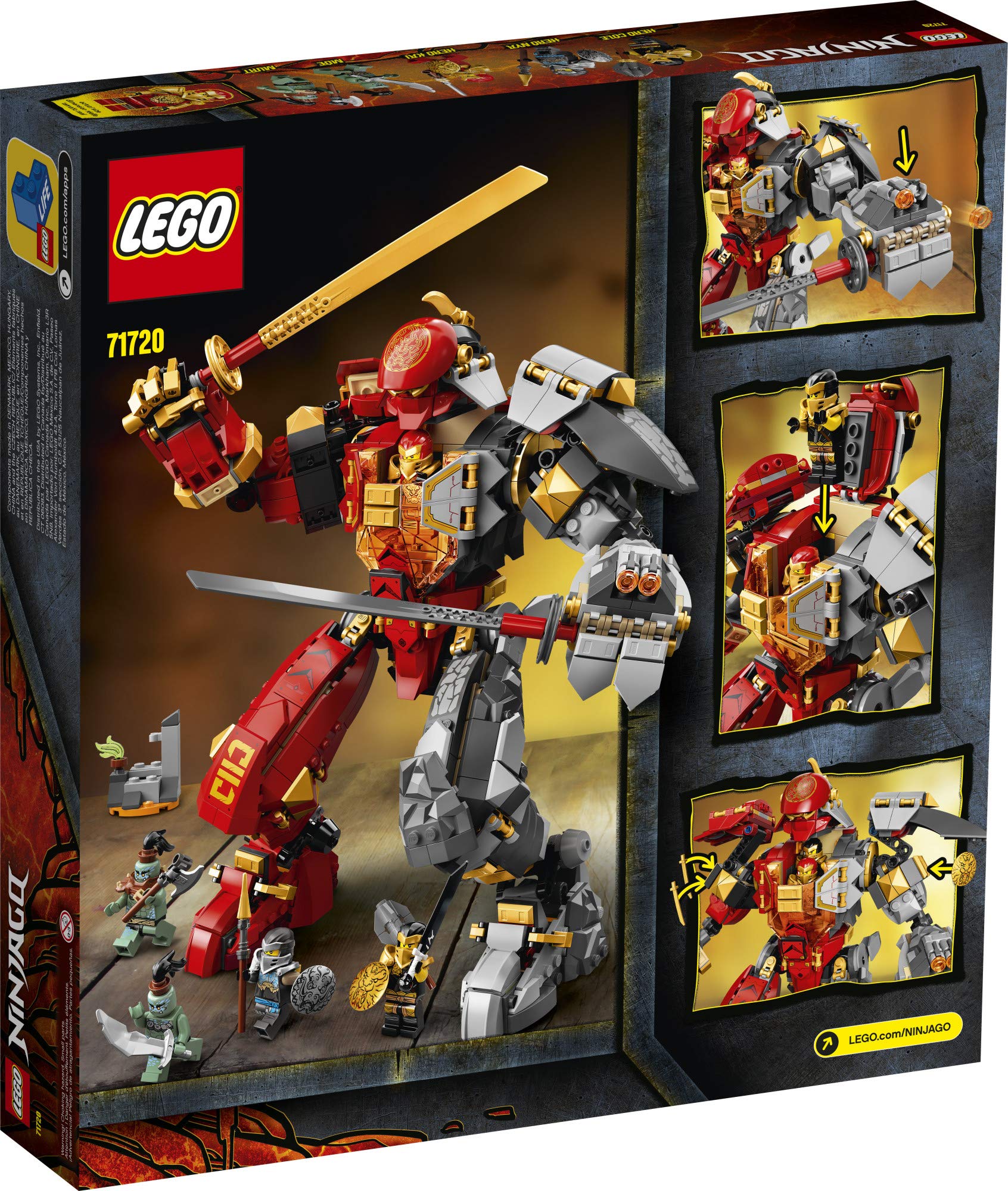 LEGO NINJAGO Fire Stone Mech 71720 Building Kit - 968-Piece Ninja Robot Toy with Jay Minifigure | Creative Play & STEM Learning for Kids Ages 8+ | Birthday Gift & Collectible for Action Figure Lovers