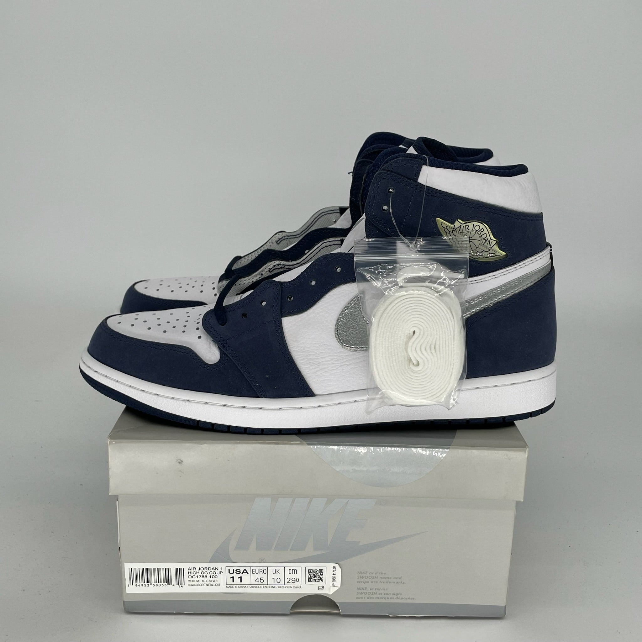 Original Air Jordan 1 CO JP Midnight Navy Men's Basketball Shoes Size 11 - DC1788-100 | Authentic Retro Sneakers for Streetwear & Basketball Enthusiasts