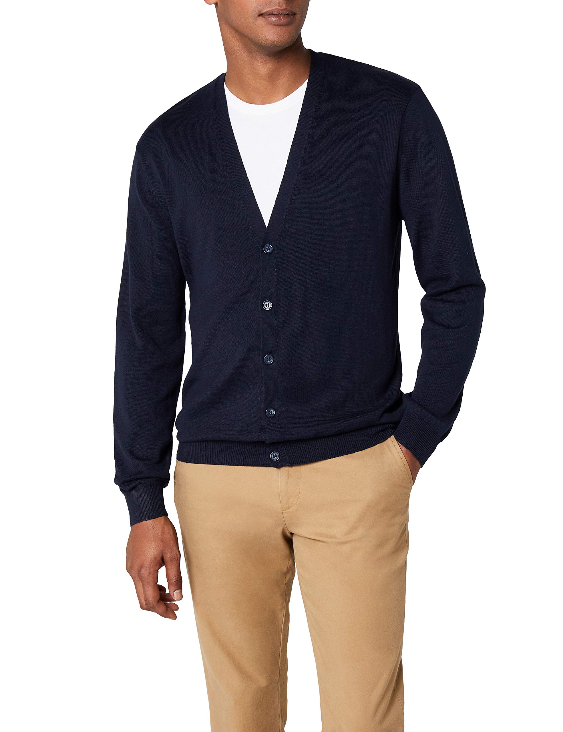 Men's Slim Fit V-Neck Button-Up Fine Knit Cardigan Sweater - Lightweight Layering for Office, Date Night & Casual Outings