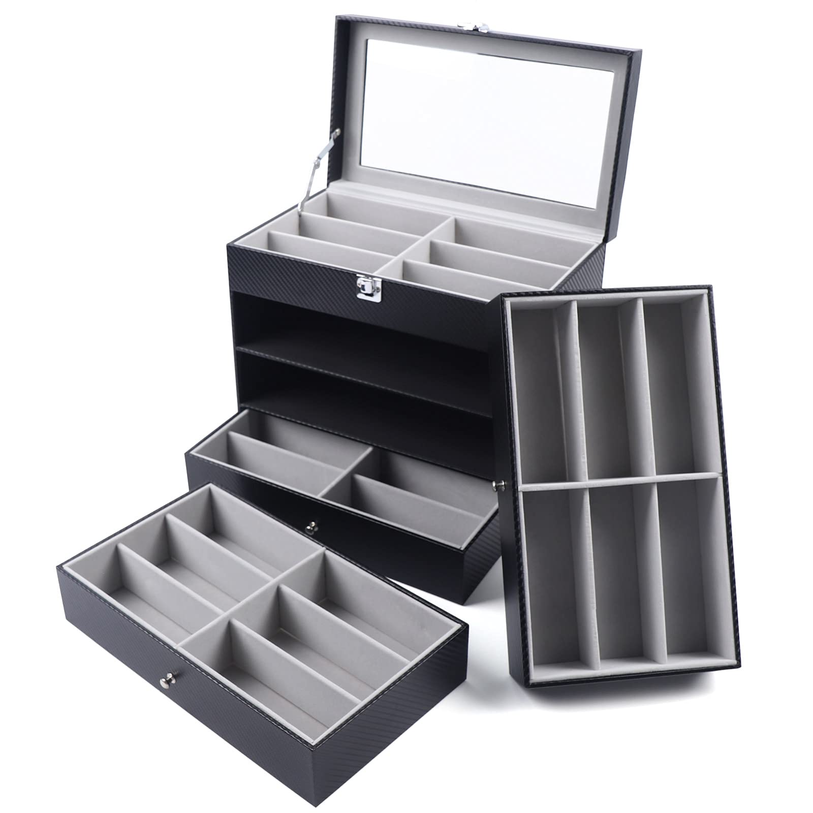 Stylish Eyeglass & Sunglass Storage Box - Durable Protective Case for Glasses & Shades - Perfect for Travel, Home, Office & Car Organization