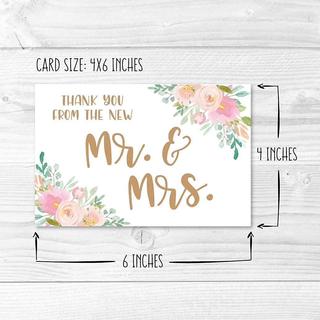 Hadley Designs - 50 Floral Wedding Advice & Well Wishes Cards with 24 Thank You Cards | Alternative Wedding Guest Book & Bridal Shower Games | Perfect for Wedding Guest Books, Bridal Showers & Reception Activities