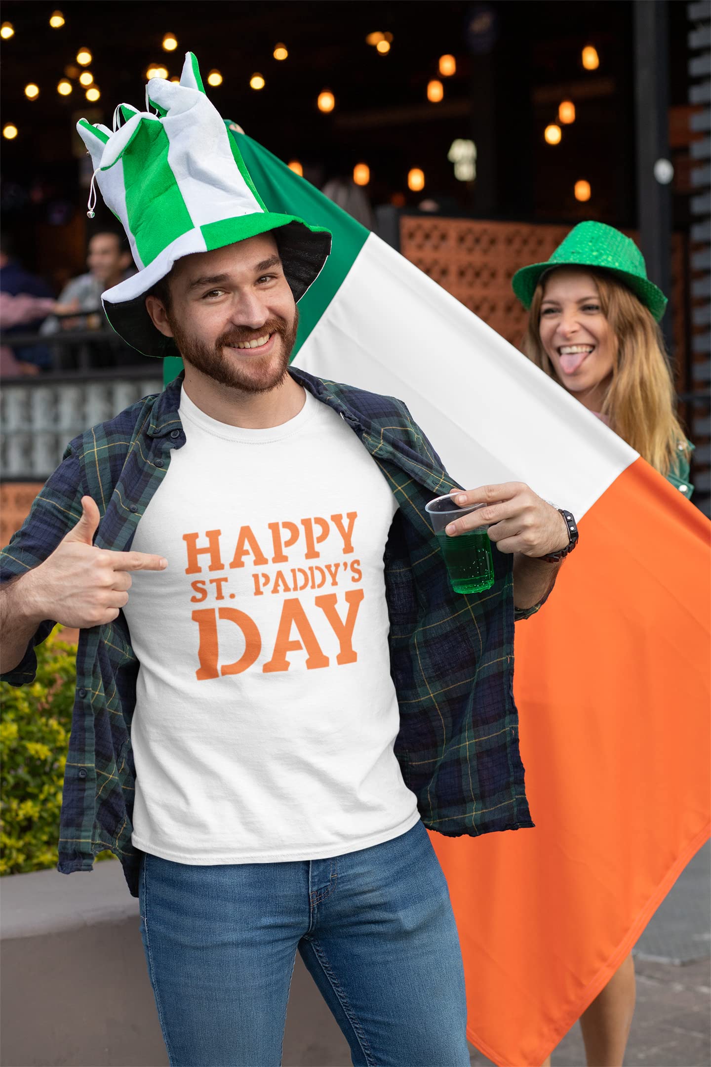 Happy St. Patrick's Day Iron On Decal - Glitter Shamrock T-Shirt Transfer Patch for DIY Apparel (Sugar Lemon Glitter) | Perfect for St. Paddy's Day Shirts, Hats & DIY Crafts
