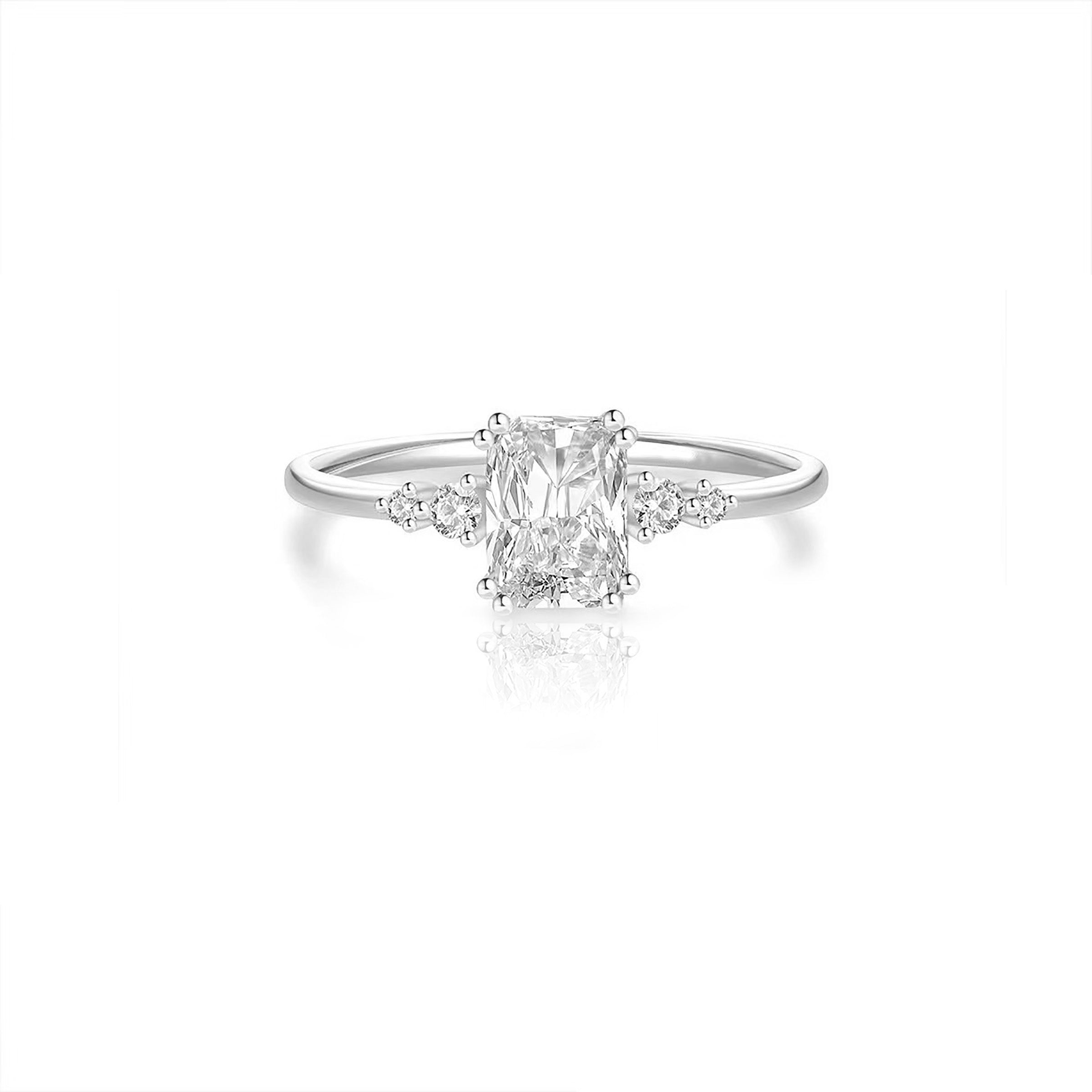 Radiant Cut Moissanite Memorial Ring for Ashes - Forever Treasured Keepsake Jewelry for Loved Ones | Perfect for Remembrance, Funeral & Special Occasions