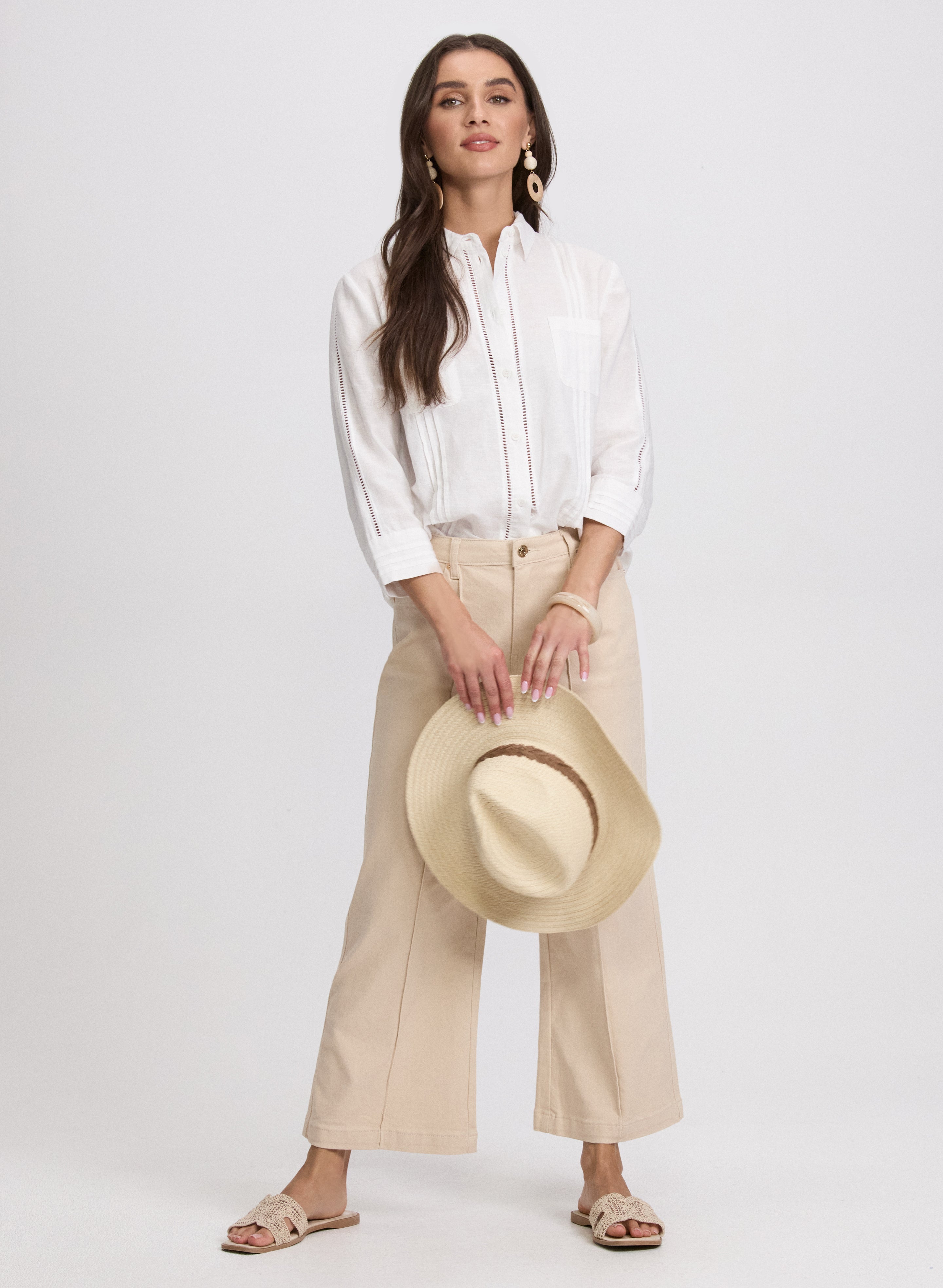 Cropped Flare Leg Jeans for Women - High Waisted Stretch Denim Pants - Trendy Vintage Style for Casual Outfits & Streetwear Fashion