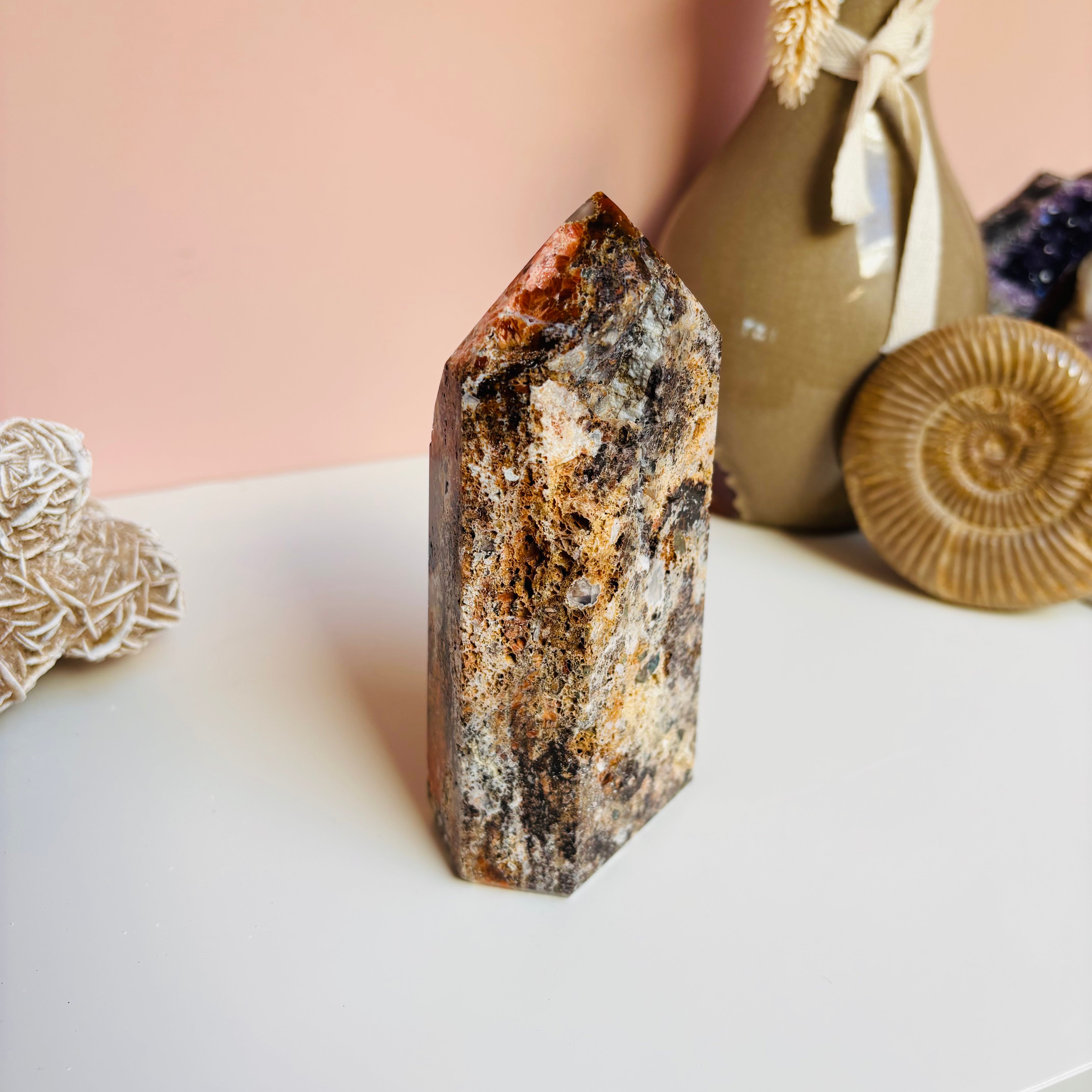 Natural Orange Calcite Point - Healing Crystal for Meditation, Energy Work & Home Decor | Spiritual Growth & Positive Energy