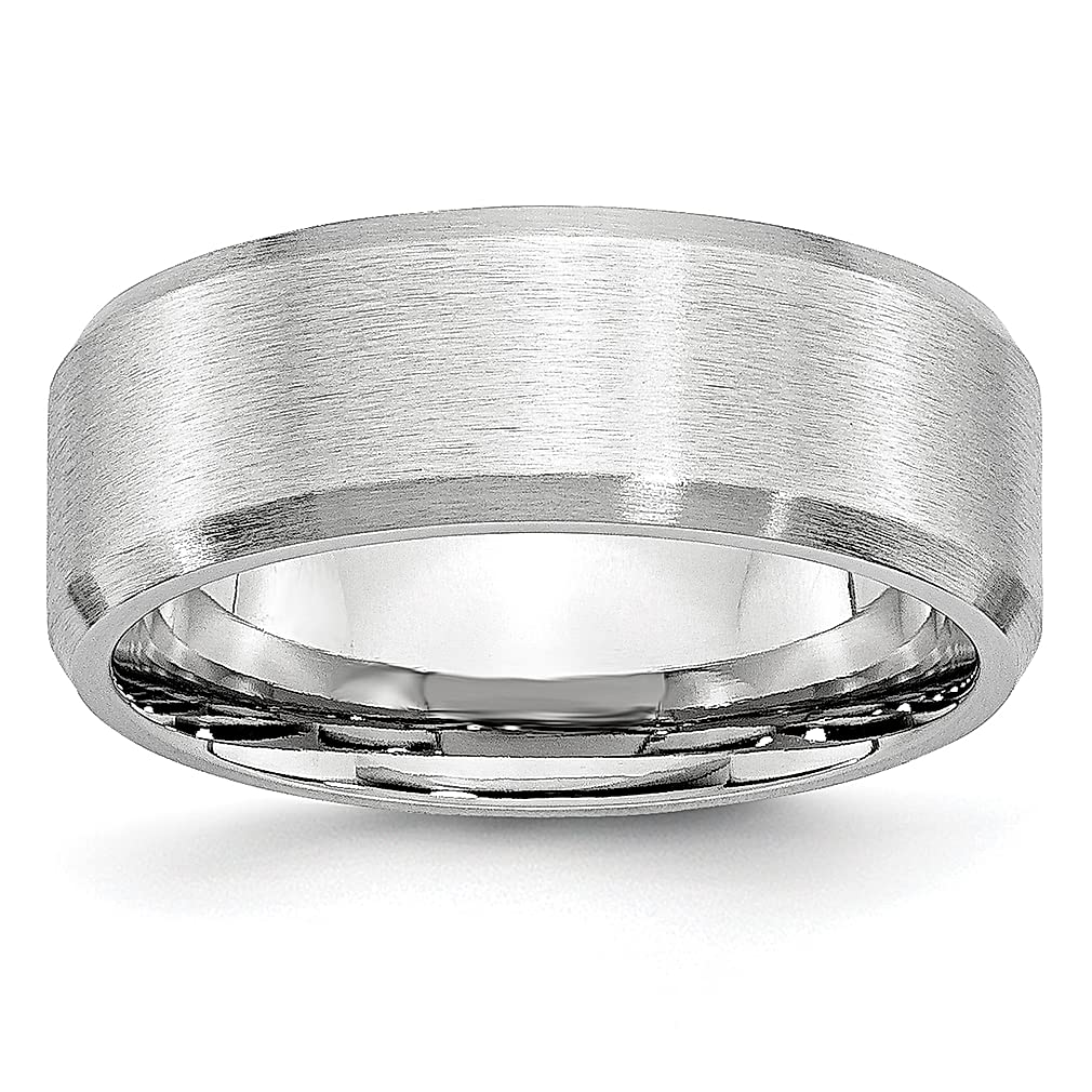 Cobalt Blue Beveled Edge 8mm Men's Wedding Band Ring - Classic Flat Edge Design for Grooms, Dads & Him - Perfect for Anniversaries, Engagements & Special Occasions