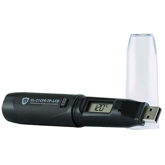 Lascar Electronics EL-21CFR-TP-LCD EasyLog 21CFR FDA-Compliant Temperature Data Logger with Probe - Ideal for Food Storage, Pharmaceutical Monitoring & Laboratory Use