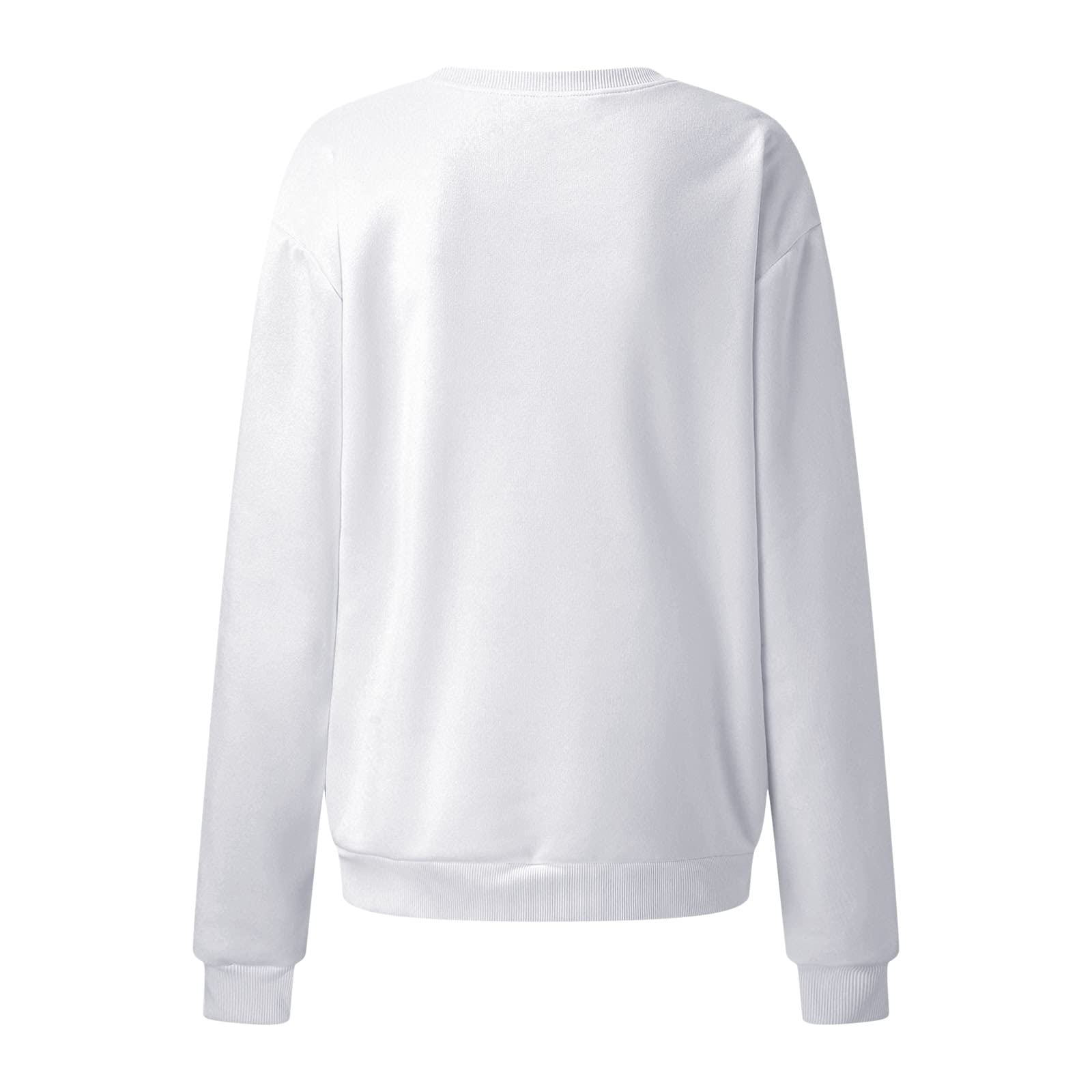 Women's Pullover Sweatshirt - Cute Dragonfly & Letter Print Crew Neck Long Sleeve Blouse, Casual Fall Tunic Top White Tee | Perfect for Autumn Layering, Weekend Outfits & Cozy Home Wear