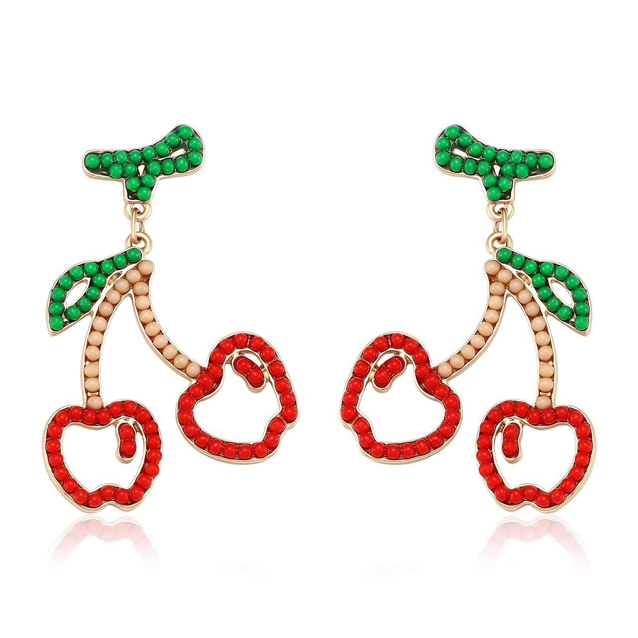 Handmade Boho Beaded Drop Earrings for Women - Tropical Fruit & Flamingo Seed Bead Dangle Earrings - Perfect for Summer, Beach Vacations & Boho Fashion Accessories
