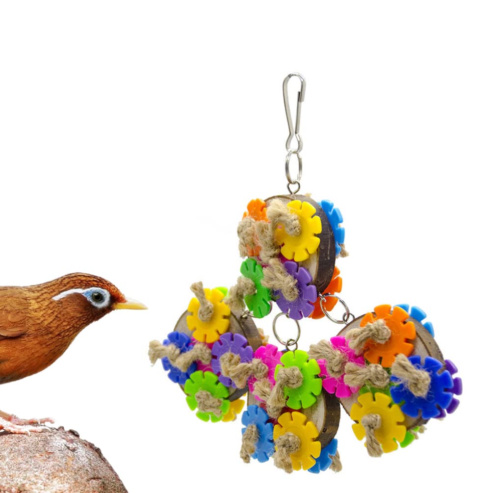 Colorful Parrot Chewing Toy - Hanging Bird Toy for Parrots, Macaws & Cockatoos - Durable & Safe Bird Chewing Supplies - Perfect for Cage Enrichment & Playtime