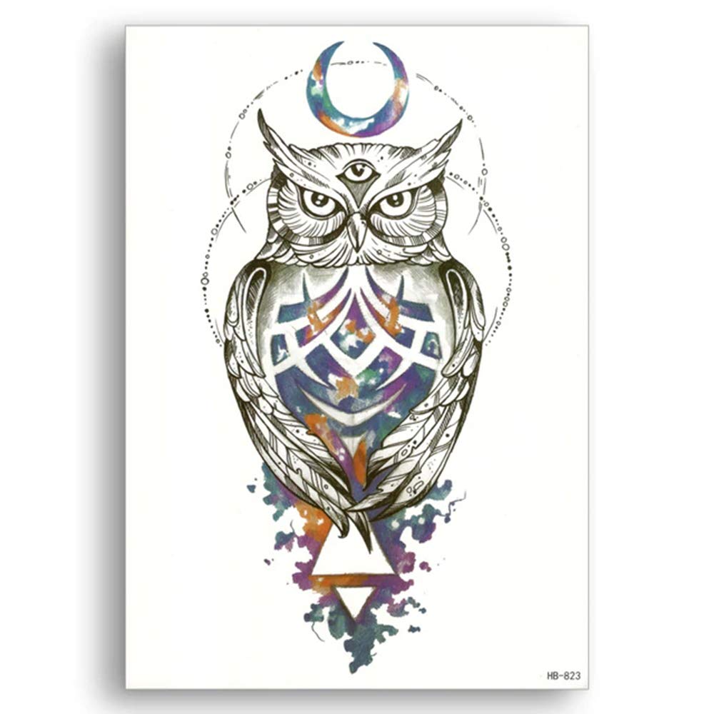 S.A.V.I 3D Temporary Tattoo Stickers - Waterproof, Long Lasting Wolf Face Design (21x15cm, Multicolor) for Halloween, Cosplay, Parties & Festivals