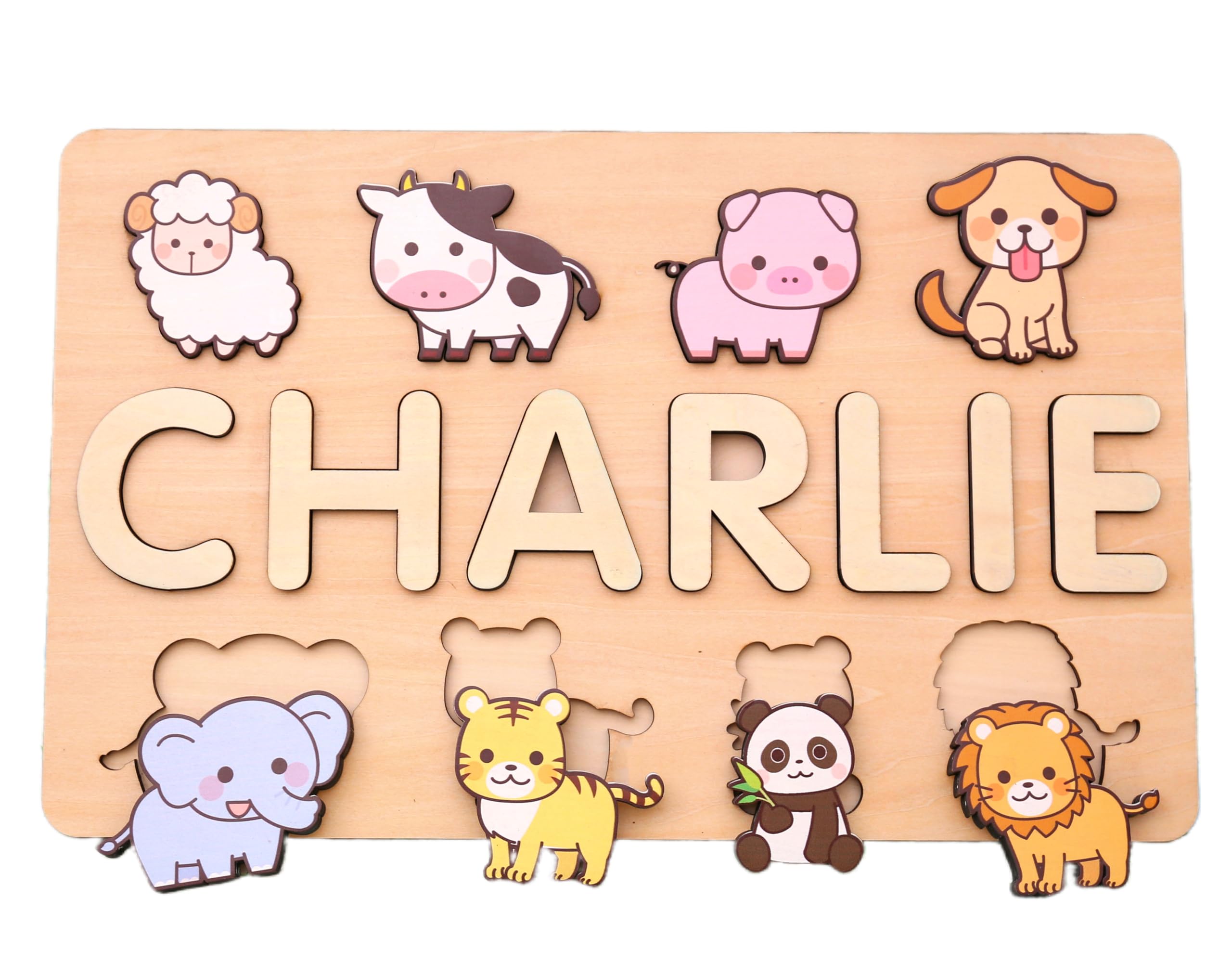 Customized Wooden Name Puzzles for Kids - Handmade Personalized Baby & Toddler Learning Toys - Unique Birthday Gifts for Boys & Girls - Perfect for Early Education, Nursery Decor, and Baby Shower Gifts