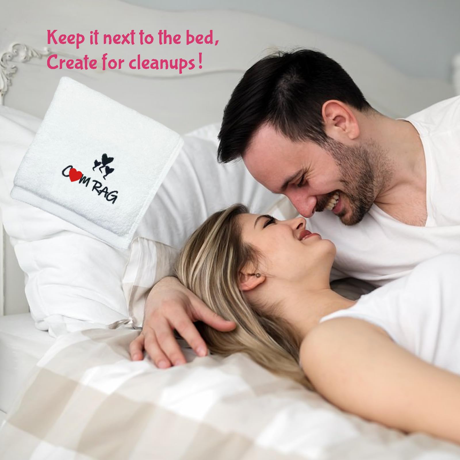 Funny Embroidered Cotton Hand Towel - Gag Gift for Men & Boyfriend - Valentine & Anniversary Gift for Couples
