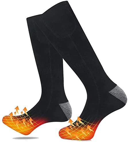 MOSHUO Rechargeable Battery Heated Socks - Washable Electric Warming Socks for Men & Women, Perfect for Camping, Hunting, Riding & Winter Outdoor Activities (2 Pairs, Multiple Colors) - Keep Feet Warm in Cold Weather