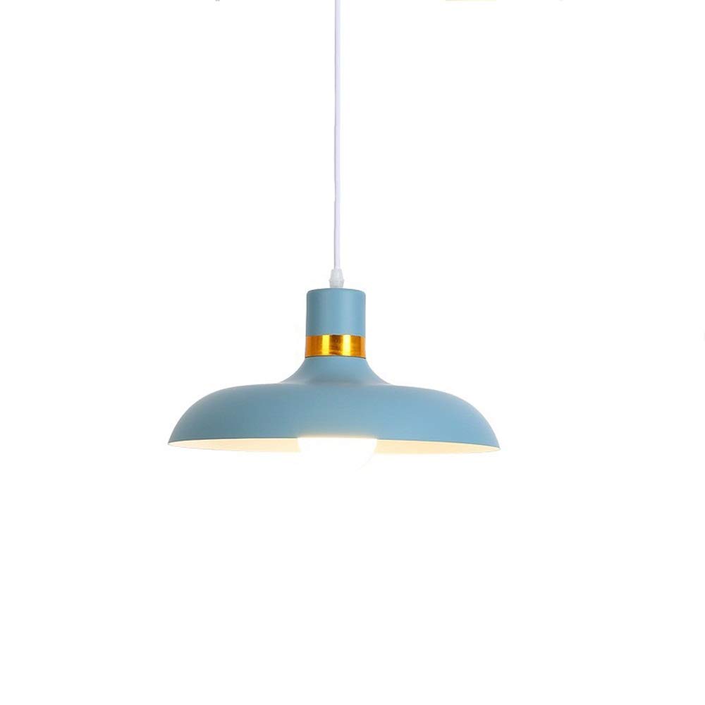 Creative Hat-Shaped Aluminum Pendant Light - Matte Smooth E27 Ceiling Lamp for Bedroom, Kitchen & Living Room - Farmhouse Decor Chandelier (Blue, 32cm Diameter) - Perfect for Dining Areas, Entryways and Cozy Corners