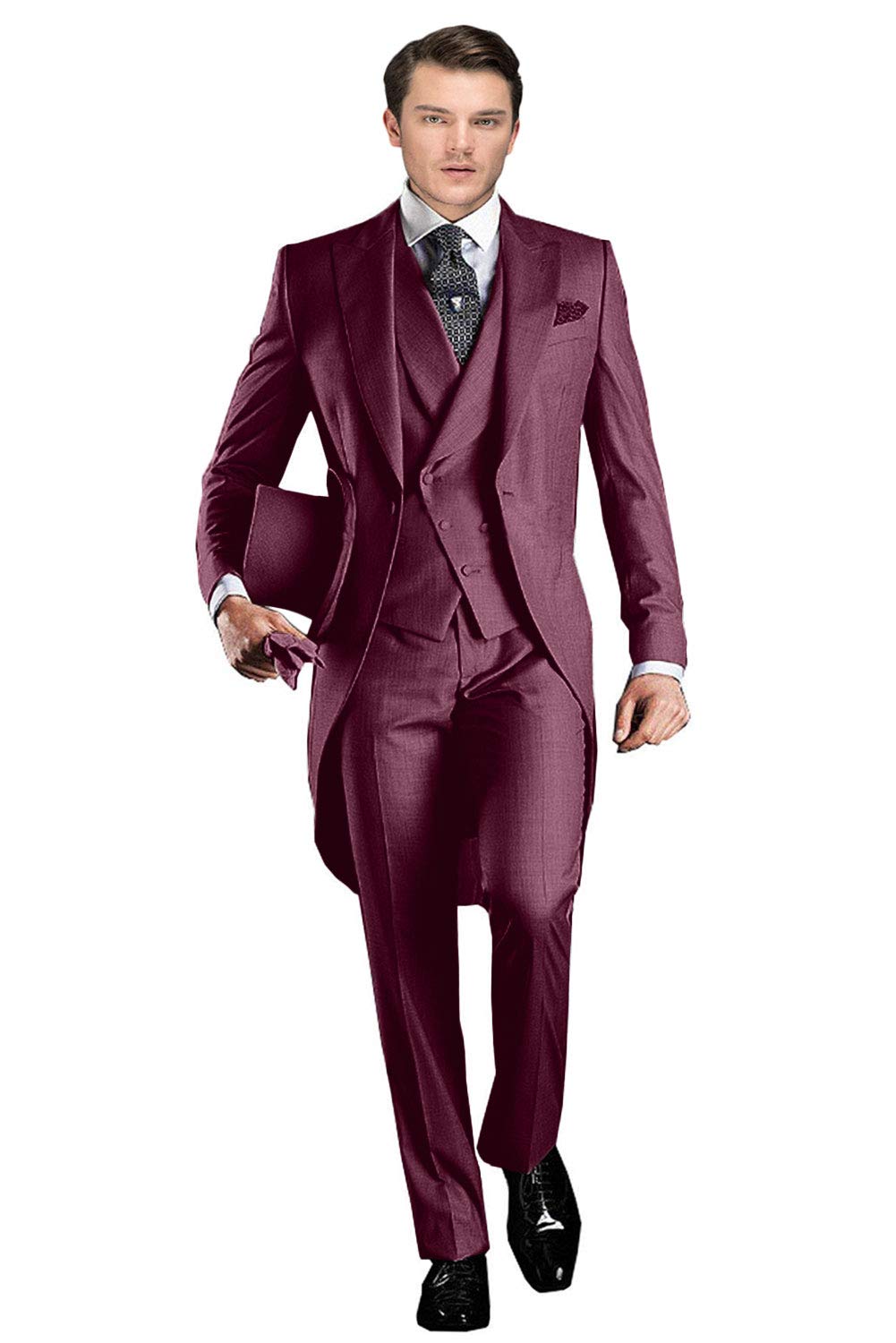 Wemaliyzd Men's 3-Piece Tuxedo Suit - Classic Fit Double Breasted Vest & Pants Set for Weddings, Prom & Formal Events