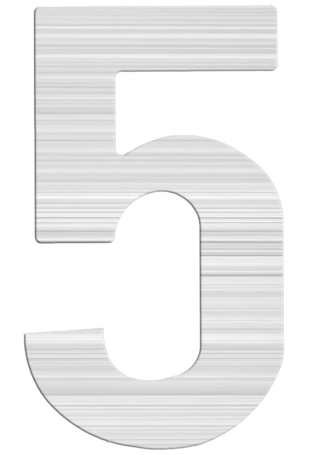 3 Inch Silver Stainless Steel Floating Address Numbers for Houses - Rustproof Modern House Numbers with Acrylic Backing, 3M Double Sided Tape & Mounting Hardware (Set of 5) - Perfect for Mailbox, Front Door, Porch & Outdoor Home Decor