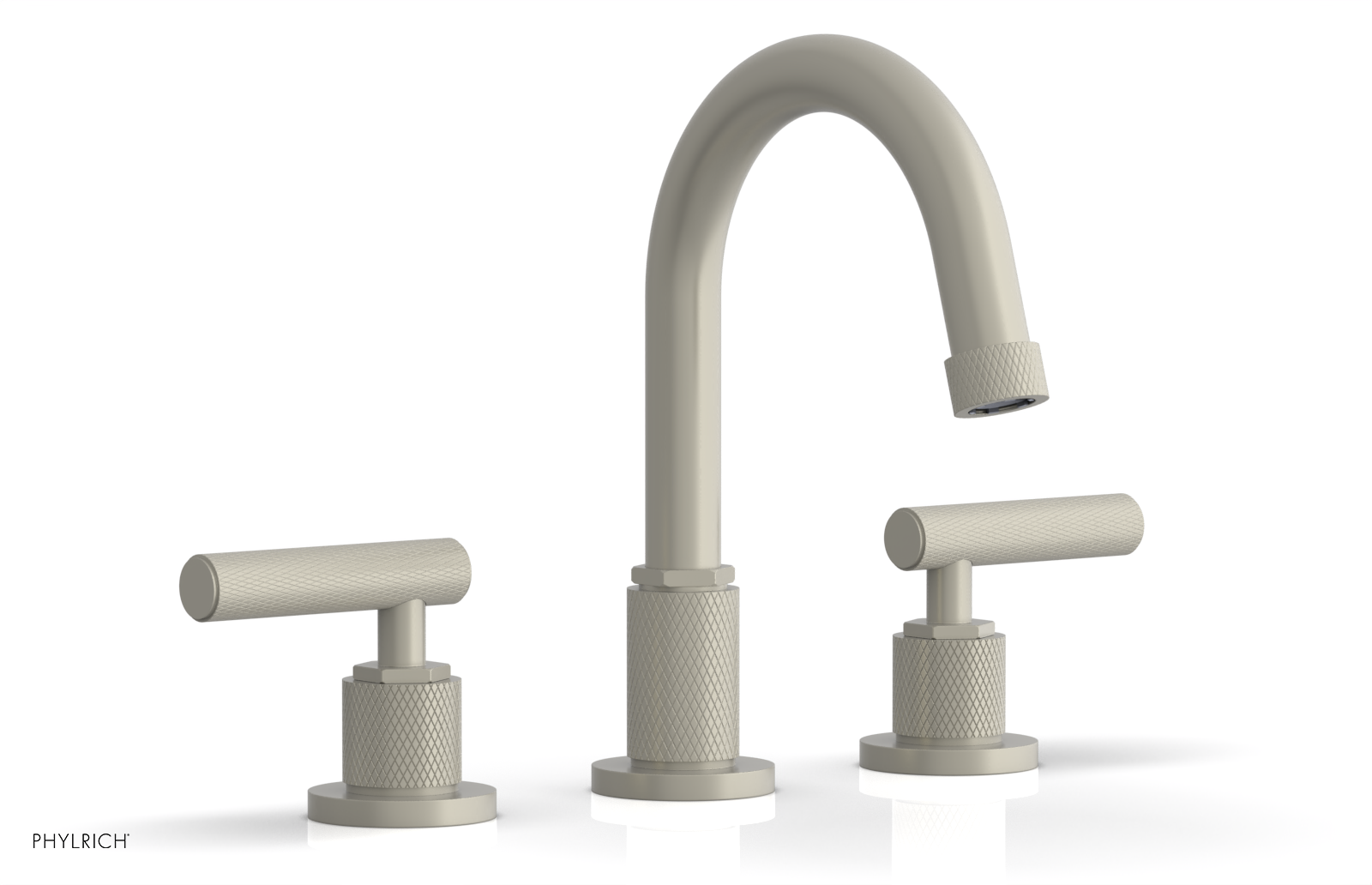 DUSTRIE Widespread Bathroom Faucet with Lever Handle - Knurled Design 371-02 for Modern Vanity Sinks and Powder Rooms