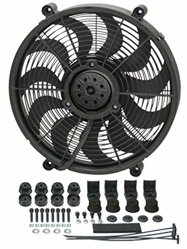 Derale 16217 17-Inch High Performance Electric Radiator Cooling Fan - Black - Perfect for Car, Truck & SUV Engine Cooling Systems