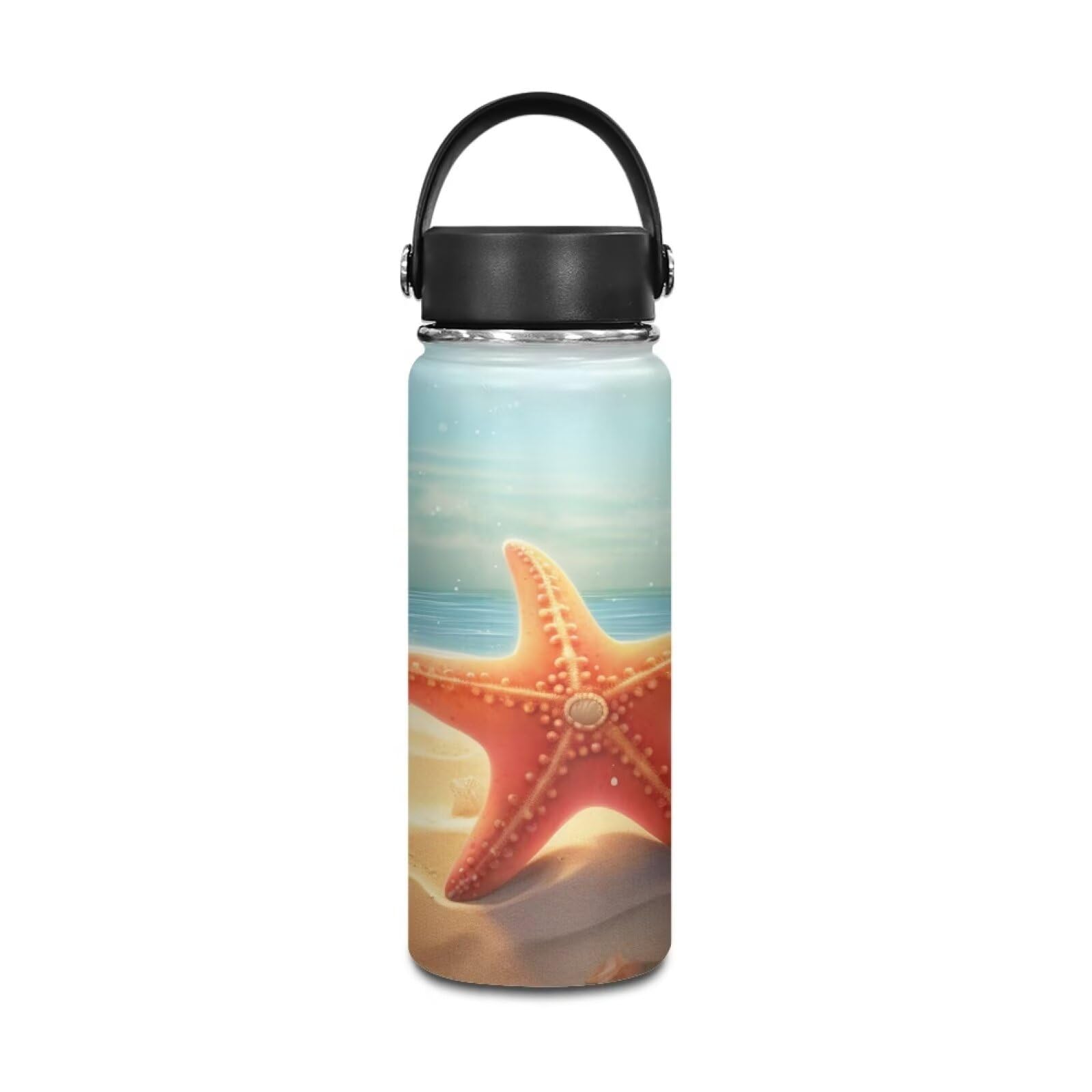 18oz Stainless Steel Insulated Water Bottle with Lid & Carry Loop - Leak Proof, BPA Free - Perfect for Beach, Gym, Sports & Outdoor Activities - Ideal for Men, Women & Kids