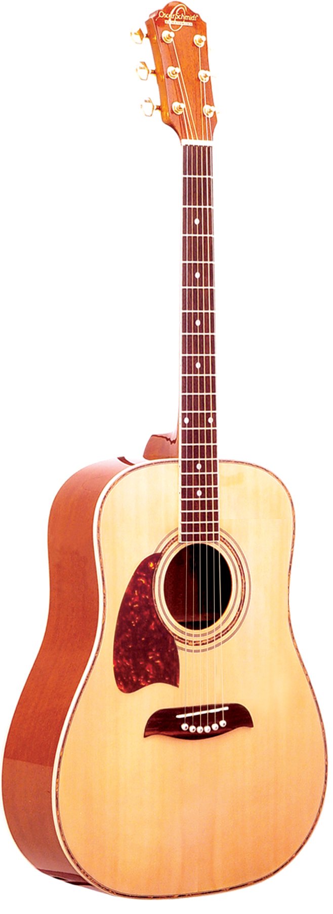 Oscar Schmidt OG2 Left-Handed Dreadnought Acoustic Guitar - Natural Finish | Best Beginner Guitar for Left-Handed Players | Perfect for Camping, Travel & Home Practice