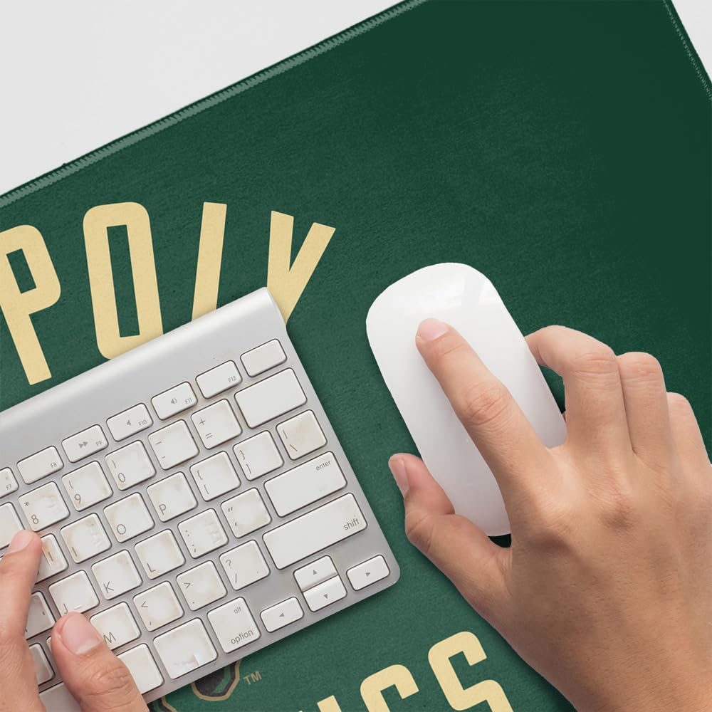 Cal Poly Mustangs Logo Large Gaming Mouse Pad - Non-Slip Desk Mat with Stitched Edges for PC & Laptop - 31.5 x 15.7 Inches - Perfect for Gamers, Home Office & Workstation Setup
