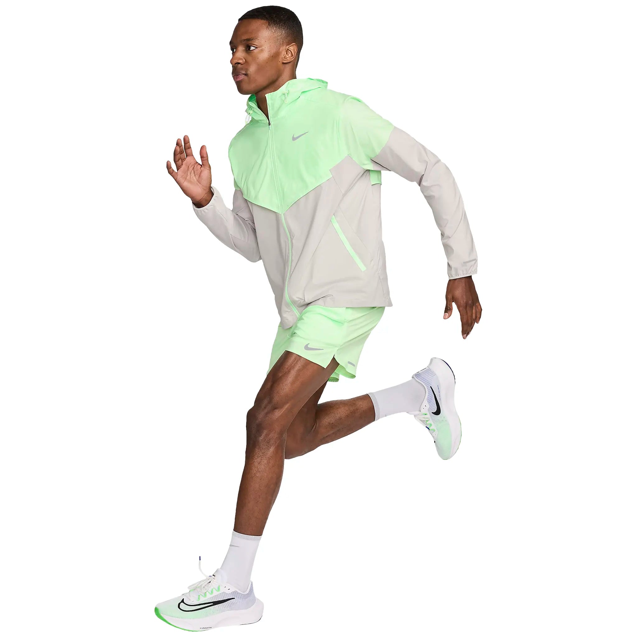 Nike Repel Packable Windrunner Jacket - Vapor Green & Iron Ore - Waterproof & Lightweight for Outdoor Running, Hiking & Travel