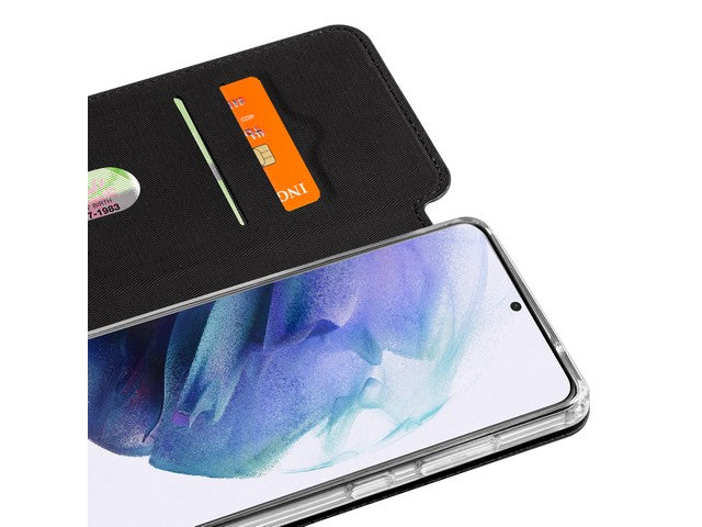 3sixT SlimFolio Wallet Case 2.0 for Samsung Galaxy S21+ / S21 Plus - Ultra Thin RFID Blocking Leather Cover with Card Slots (Black) - Perfect for Business Travel & Everyday Use