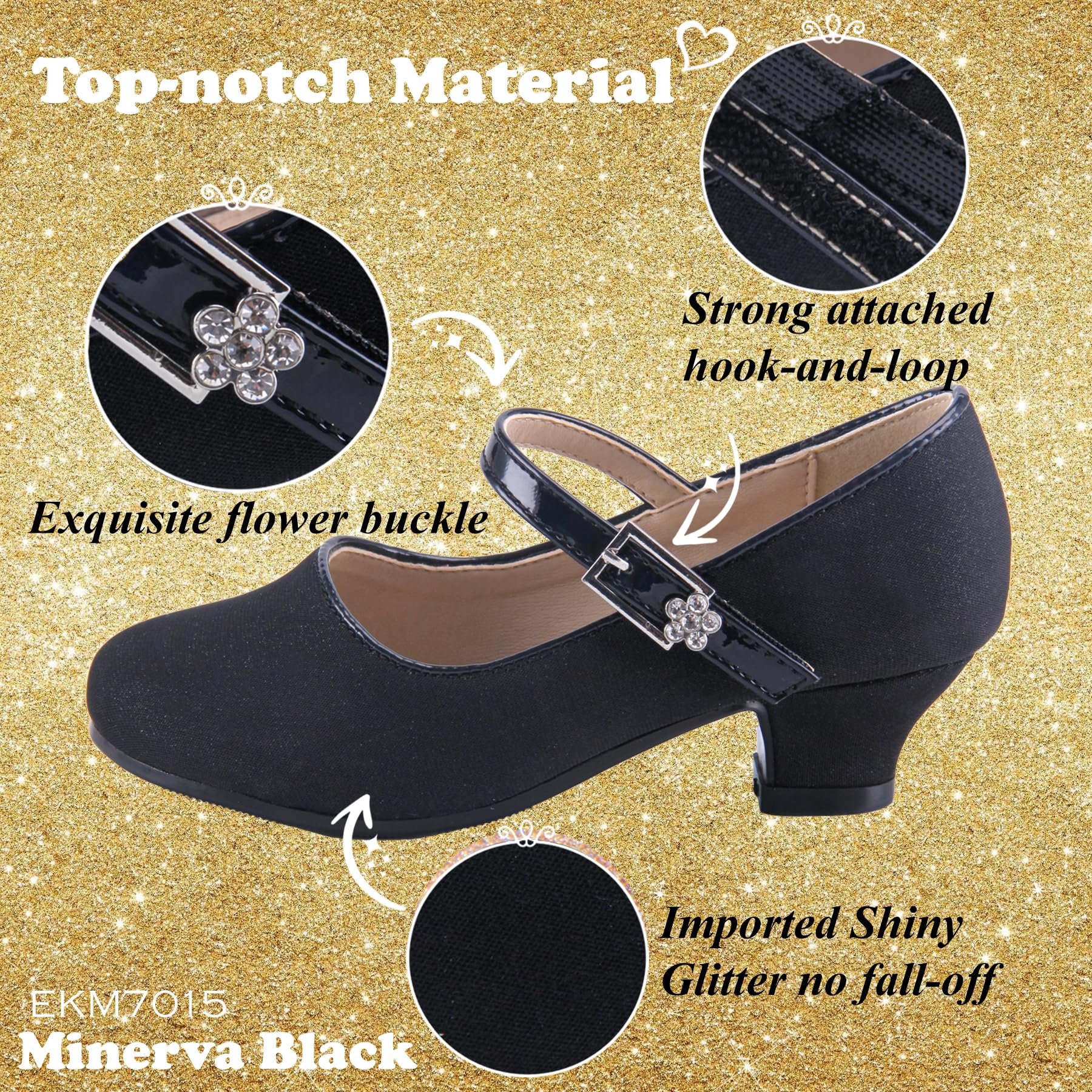 **Princess Mary Jane Shoes for Girls - Elegant High Heel Party Shoes | Flower Girl, Wedding, Communion & Special Occasion | Comfortable & Stylish Flat Shoes for Kids**    *(Perfect for weddings, birthday parties, formal events, and dress-up play!)*