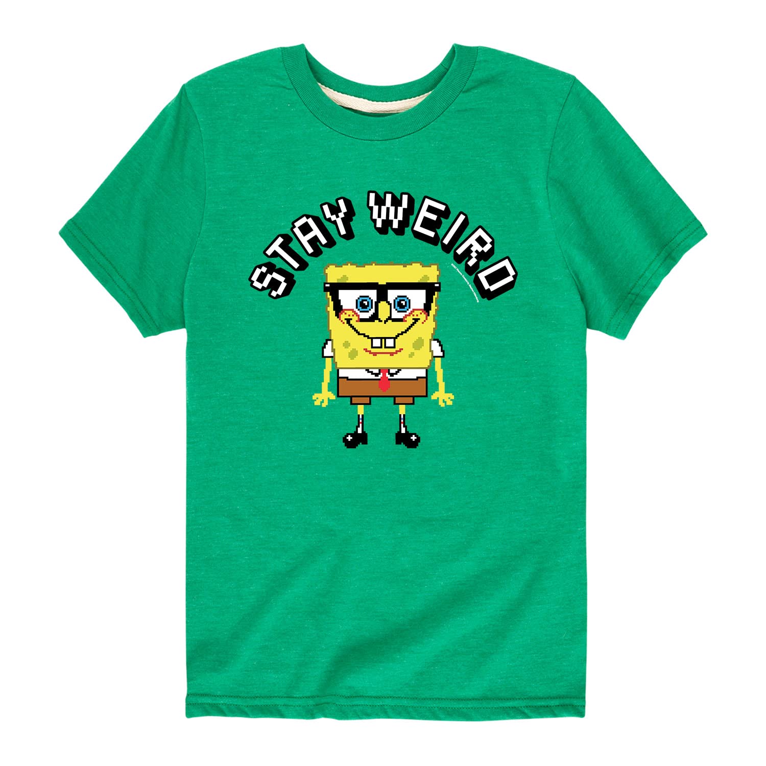 HYBRID APPAREL Spongebob Squarepants Stay Weird Toddler & Youth Short Sleeve T-Shirt | Funny Cartoon Graphic Tee for Kids | Perfect for Playdates, Birthday Parties & Casual Wear