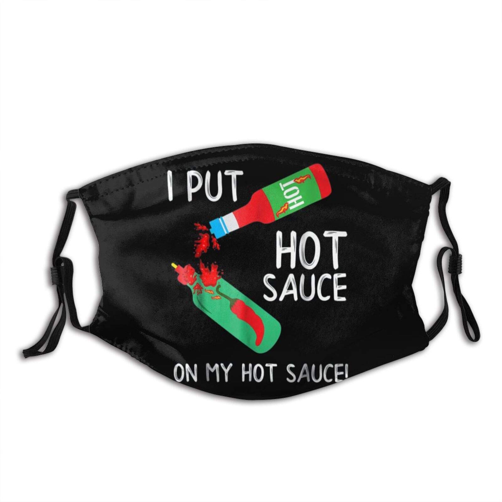 Reusable Washable Dustproof Face Mask with Filters - Adjustable Neck Gaiter & Balaclava for Adults - Perfect for Outdoor Travel, Hiking, and Cycling - Hot Sauce Design