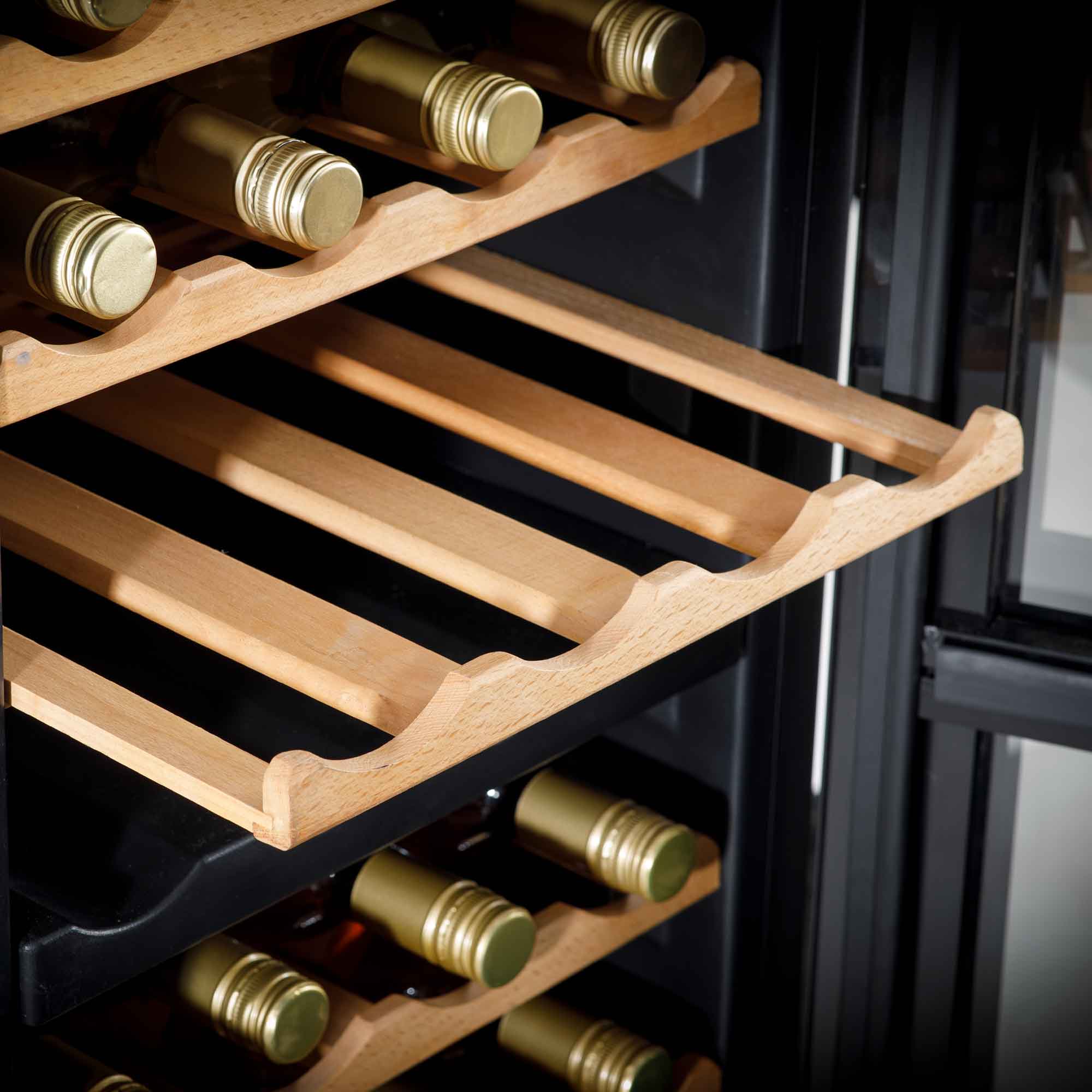 36 Bottle Dual Zone Wine Cooler Refrigerator with Touch Controls, Wooden Shelves & LED Display - Perfect for Home Bars, Restaurants, and Wine Cellars - Baridi DH91