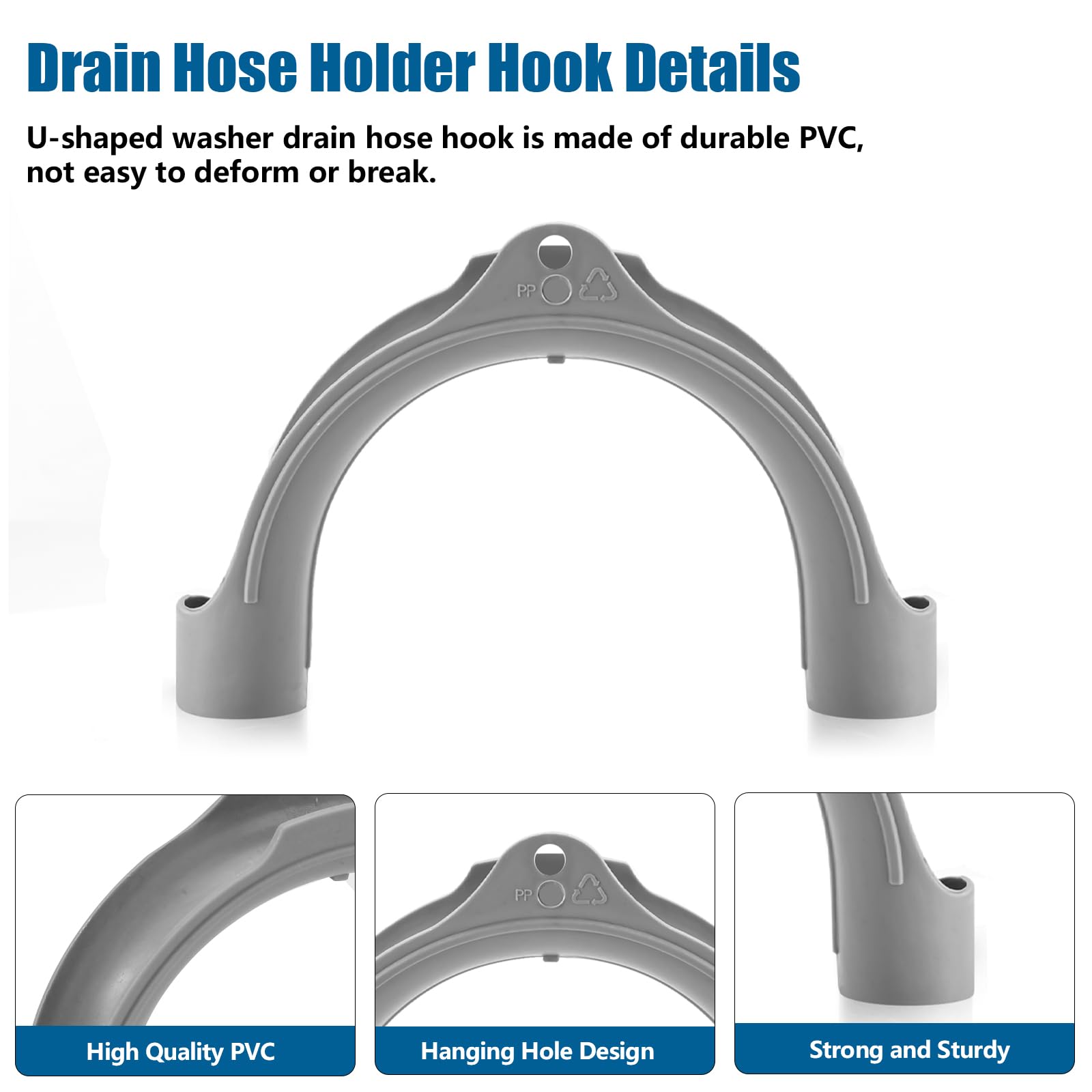 U-Shaped Washing Machine Drain Hose Holder - Universal Fit for Washer & Dishwasher - Perfect for Laundry Room Organization
