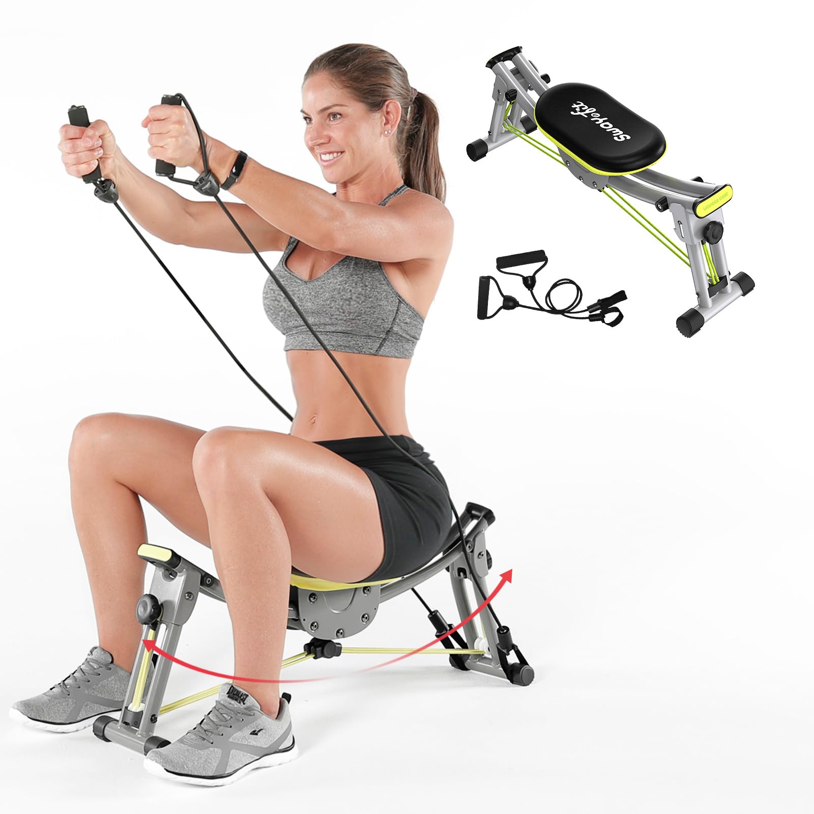 WONDER CORE Hip Thrust Machine - Home Gym Equipment for Butt & Thigh Workouts with Resistance Bands | Abdominal, Waist & Hip Exercise Machine for Women & Men | Perfect for Home Fitness & Toning
