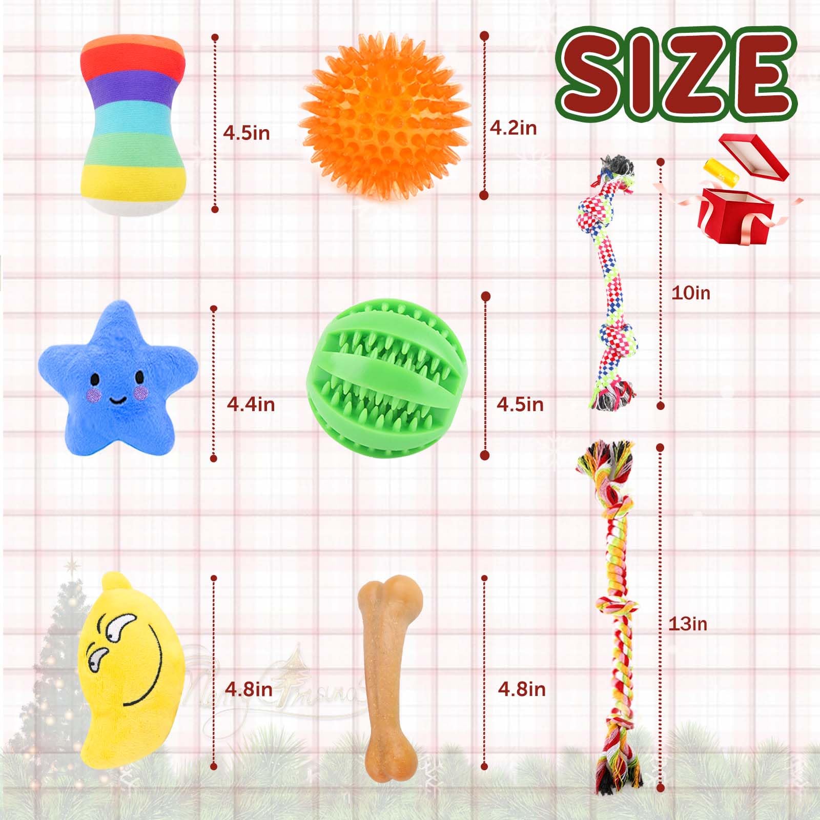 **9 Pack Dog Toys - Durable Puppy Chew Toys for Teething, Interactive Squeaky Plush & Rubber Rope Toys for Small Dogs, Treat Balls & Bones for Aggressive Chewers - Perfect for Indoor Play, Training & Dental Cleaning**