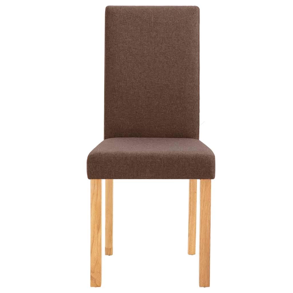SKM Modern Dining Chairs Set of 4 - Brown Fabric Upholstered Kitchen Chairs with Sturdy Metal Legs for Dining Room, Kitchen, Breakfast Nook - Comfortable Seating for Family Gatherings & Dinner Parties