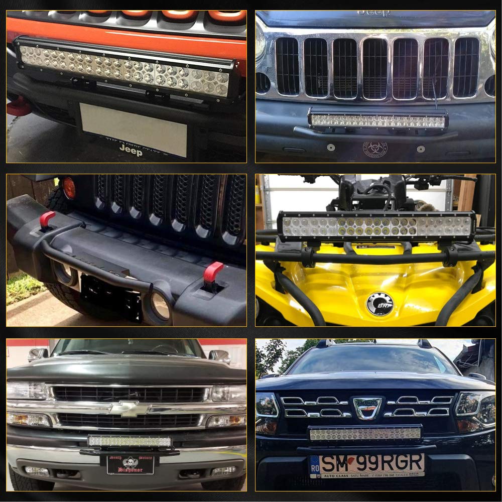 Samman 20Inch LED Light Bar with Front License Plate Mount Bracket - 22Inch Off Road LED Light Bar for Trucks, Jeeps & ATVs - Durable Waterproof Lighting for Night Driving, Camping & Off-Road Adventures