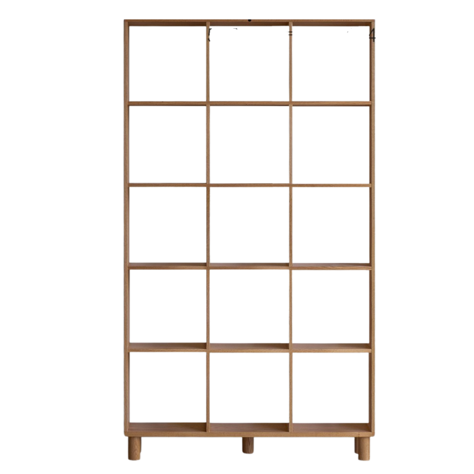 40.2x9.1x71.3 inch / 102x23x181.5 cm / walnut color / oak grid bookshelf