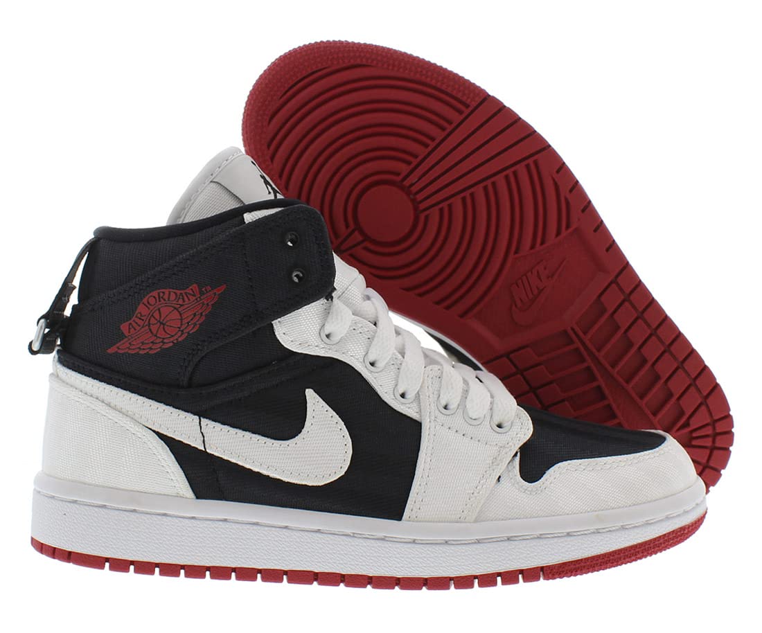 Jordan Women's WMNS Air Jordan 1 Mid SE UTL Sneakers DD9338-016 White/Black/Gym Red - Size 5W - Casual Wear, Street Style, Basketball Fashion