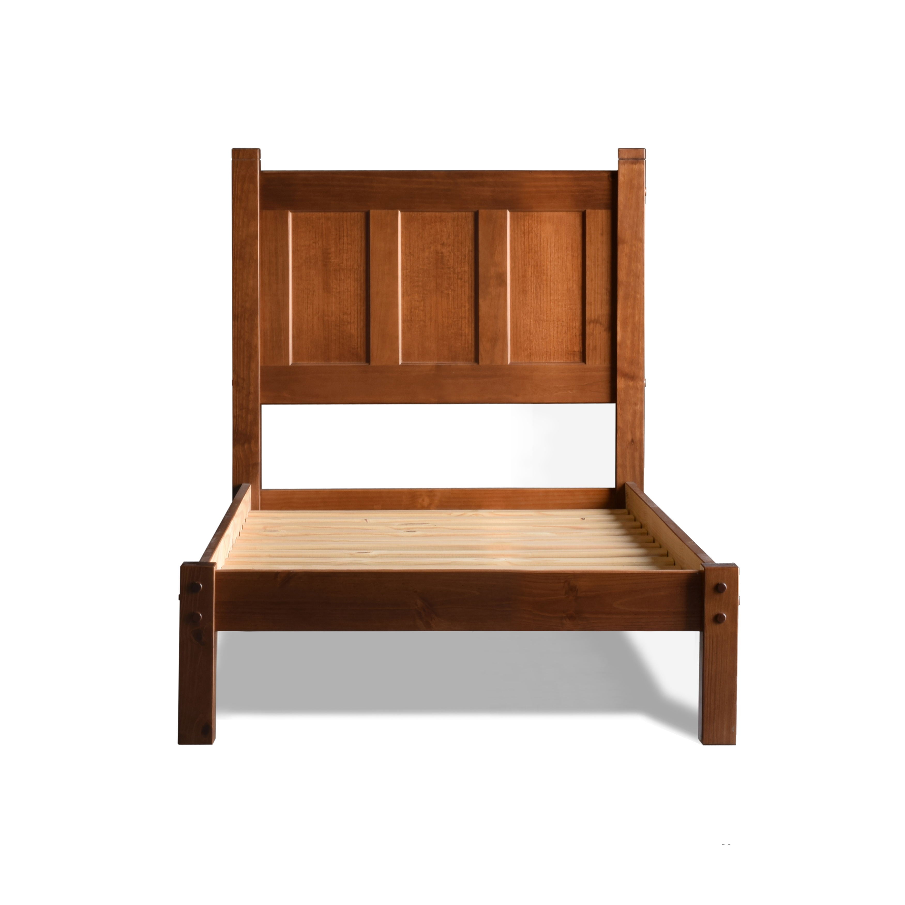 Shaker Panel Platform Bed Frame - Solid Wood Queen Size Bed with Storage, Modern Minimalist Design for Bedroom - Perfect for Small Spaces, Guest Rooms & Apartments