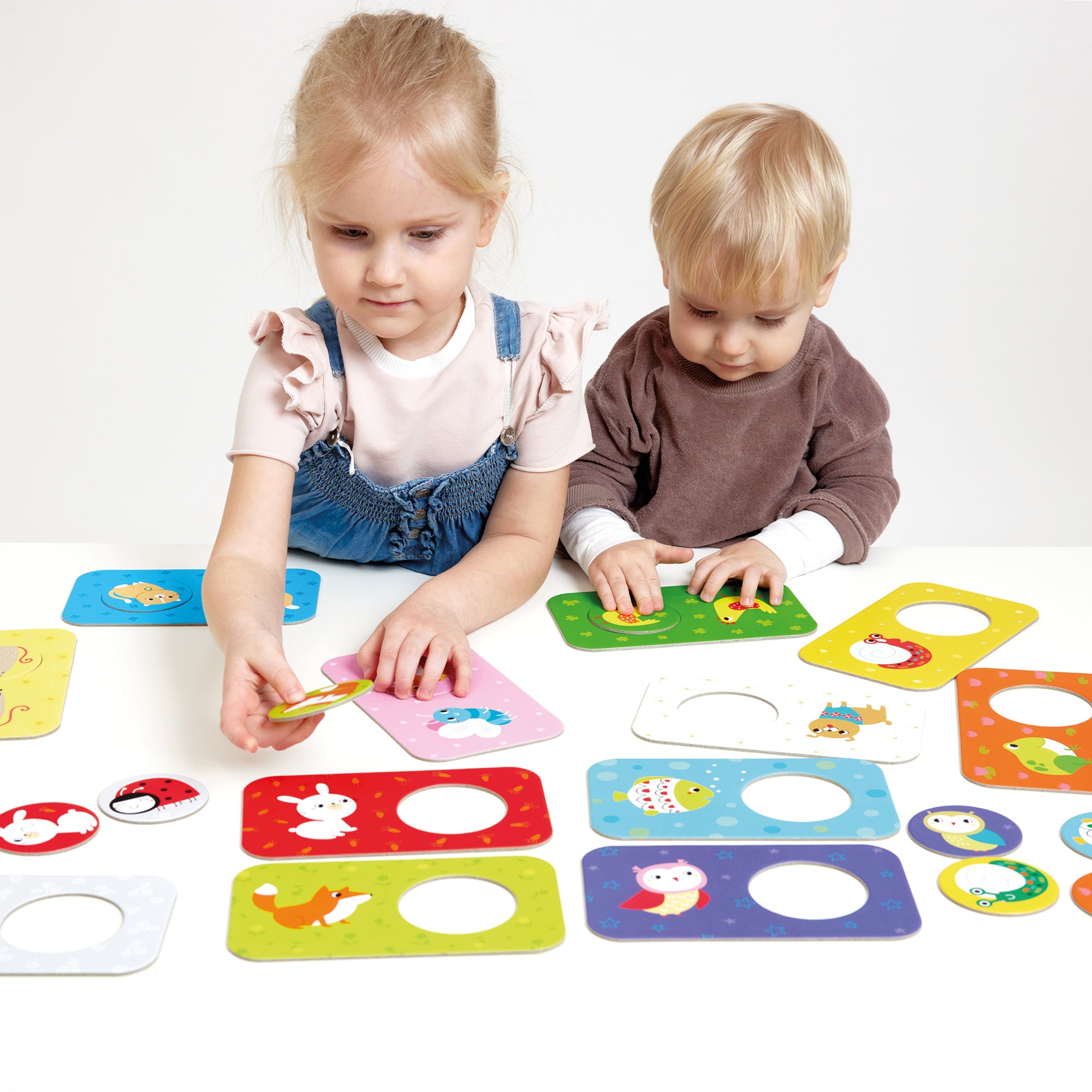Banana Panda Match The Buddies 24-Piece Toddler Puzzle Set - Educational Wooden Animal Puzzles for Kids Ages 2-4, Perfect for Preschool Learning & Family Game Night