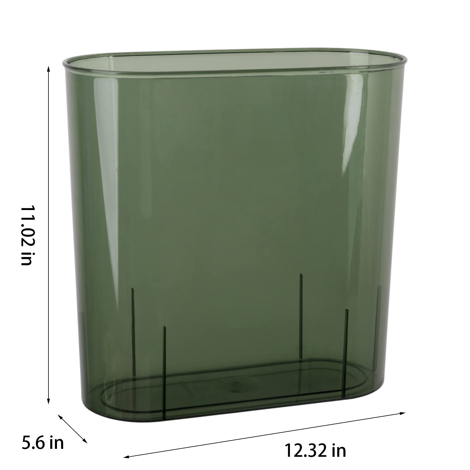 Anyoifax 3 Gallon Slim Trash Can - Small Waste Basket for Bathroom, Bedroom, Kitchen, Office & Dorm | Space-Saving Under Desk Garbage Bin | Eco-Friendly Green Waste Container - Perfect for Home, Office & College Dorm Organization