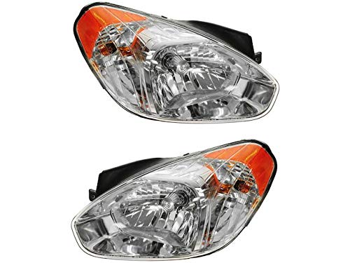 2-Pack Headlight Assembly Replacement for 2006-2011 Hyundai Accent Sedan - Direct Fit LED Headlights with Bright Beam - Perfect for Night Driving & Foggy Conditions